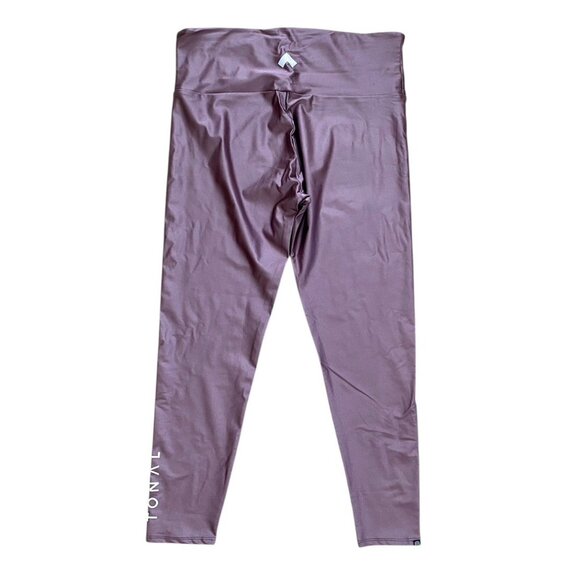TONAL Home Gym Logo Womens Chrome Metallic Purple Onzie Athletic Leggings 1X NWT - Picture 1 of 10